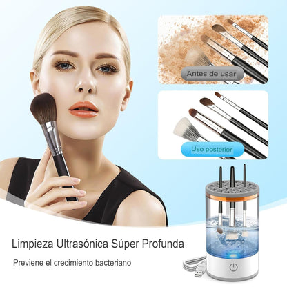 Limpiador de brochas de maquillaje eléctrico