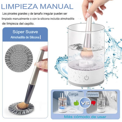 Limpiador de brochas de maquillaje eléctrico