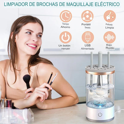 Limpiador de brochas de maquillaje eléctrico
